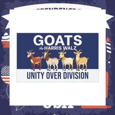 Goats For Harris Walz Unity Over Division Car Magnet
