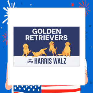 Golden Retrievers For Harris Walz Car Magnets