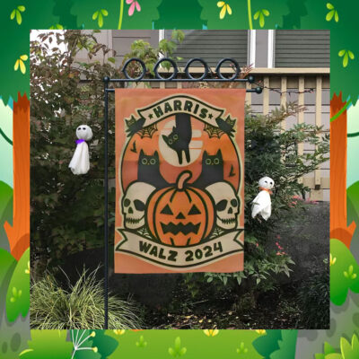 Halloween Harris Walz 2024 Spooky Flag