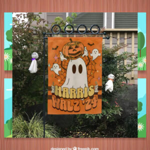 Halloween Harris Walz 24 Political Flag
