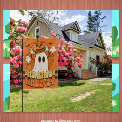 Halloween Harris Walz 24 Political Flag