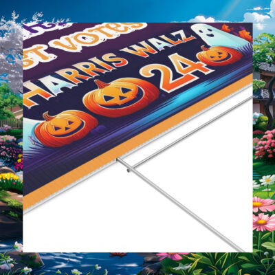 Halloween No Tricks Just Votes Harris Walz 24 Spooky Yard Sign