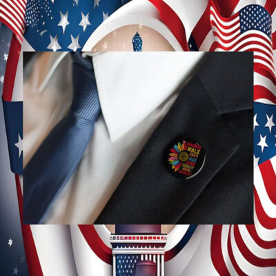 Harris Walz 2024 Colorful Peace Love Equality Hope Deversity Button