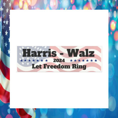 Harris Walz 2024 Let Freedom Ring Car Magnet