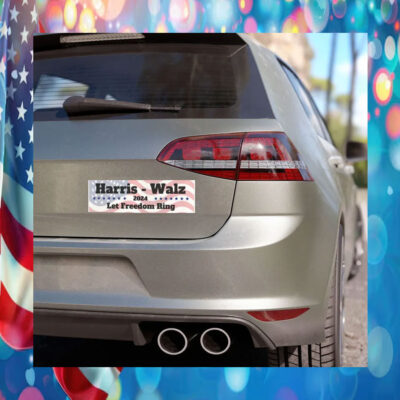 Harris Walz 2024 Let Freedom Ring Car Magnet
