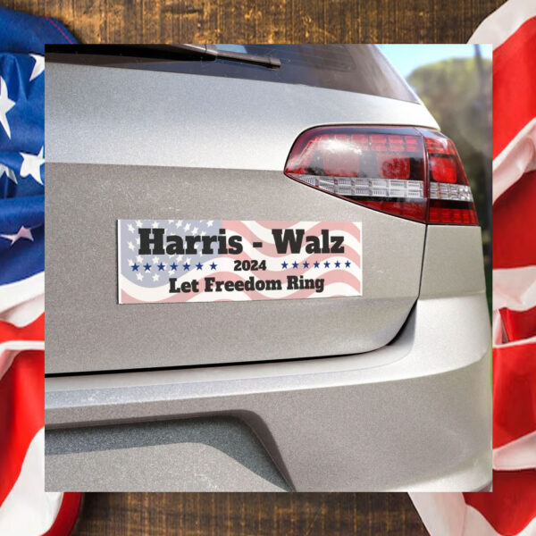 Harris Walz 2024 Let Freedom Ring Car Magnets