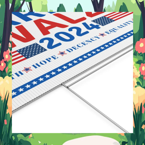 Harris Walz 2024 Truth Hope Decency Equality Peace Yard Sign
