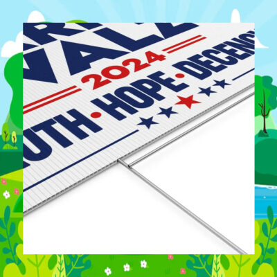 Harris Walz 2024 Truth Hope Decency Plastic Yard Signs