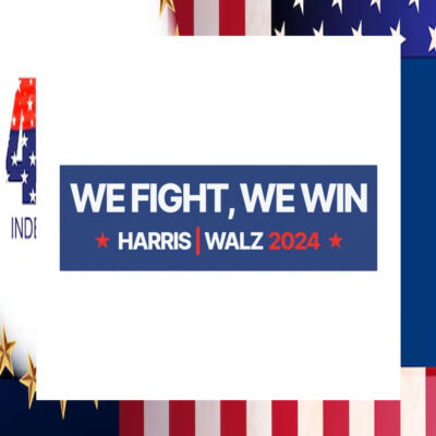 Harris Walz 2024 We Fight, We Win Car Magnet