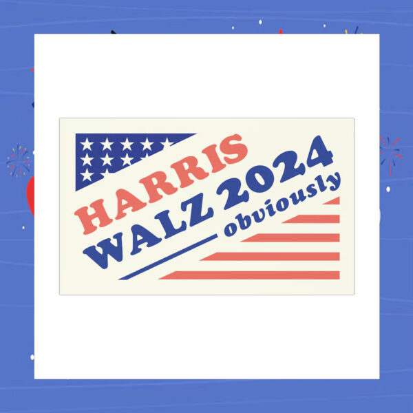 Harris Walz 24 Obviously President Car Magnet