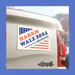 Harris Walz 24 Obviously President Car Magnet