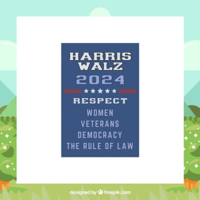Harris Walz 24 Respect Women Veterans Democracy The Rule Of Law Flag