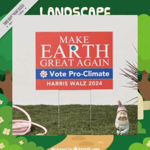 Harris Walz Make Earth Great Again Vote Pro-Climate Yard Sign