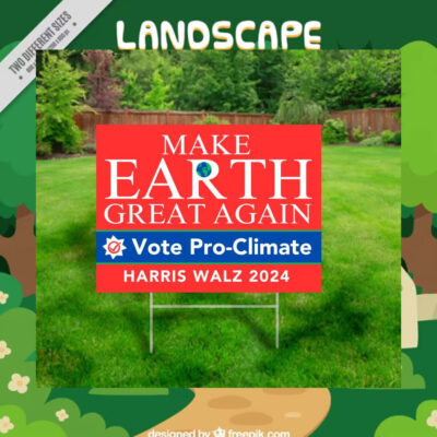 Harris Walz Make Earth Great Again Vote Pro-Climate Yard Sign