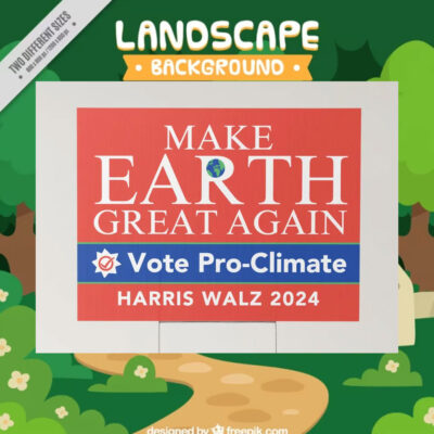 Harris Walz Make Earth Great Again Vote Pro-Climate Yard Sign