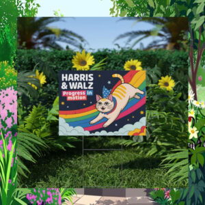 Harris & Walz Progress In Motion Yard Sign