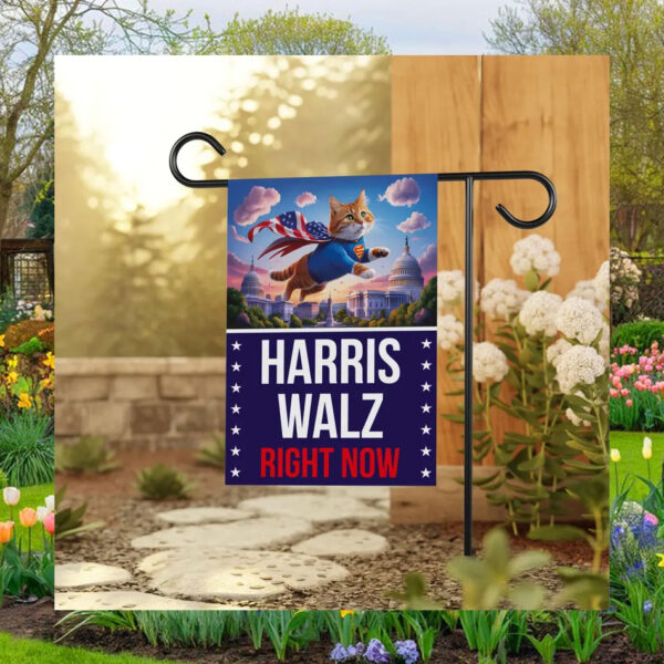 Harris Walz Right Now Garden Flag