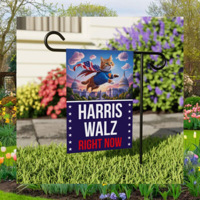Harris Walz Right Now Garden Flag