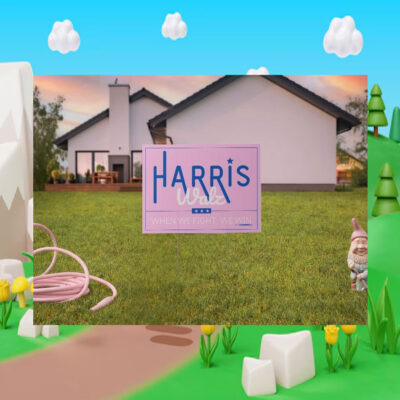 Harris Walz When We Fight, We Win Plastic Yard Signs