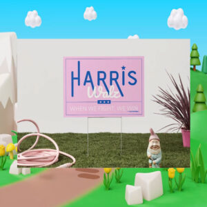 Harris Walz When We Fight, We Win Plastic Yard Signs