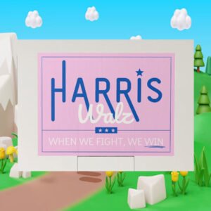 Harris Walz When We Fight, We Win Plastic Yard Signs