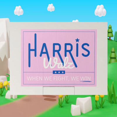 Harris Walz When We Fight, We Win Plastic Yard Signs