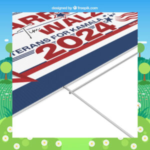 I'm With Them Kamala Harris Tim Walz Veterans For Kamala 2024 Yard Sign
