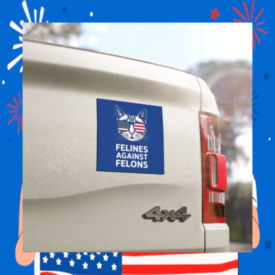 Kamala Harris Felines Against Felons Car Magnet