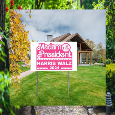 Madam President & Tim Harris Walz 2024 Plastic Yard Sign