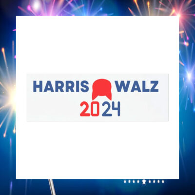 Official Cat Ladies For Harris Walz 24 Car Magnet