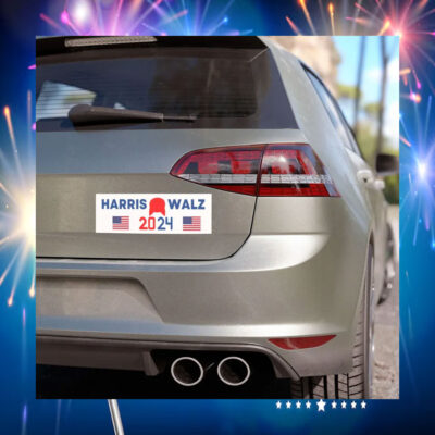 Official Cat Ladies For Harris Walz 24 Car Magnet