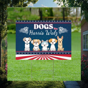 Official Dogs For Harris Walz Yard Signs