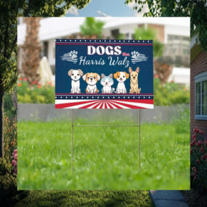 Official Dogs For Harris Walz Yard Signs