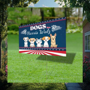 Official Dogs For Harris Walz Yard Signs