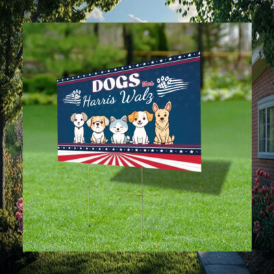 Official Dogs For Harris Walz Yard Signs