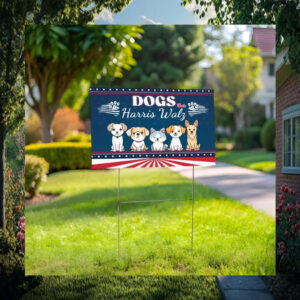Official Dogs For Harris Walz Yard Signs