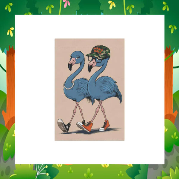 Official Kamala Harris Blue Flamingo Flag