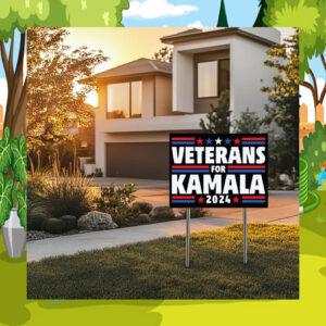 Official Veterans For Harris 2024 Yard Sign