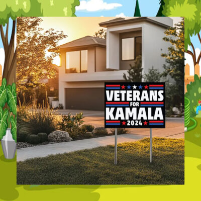 Official Veterans For Harris 2024 Yard Sign