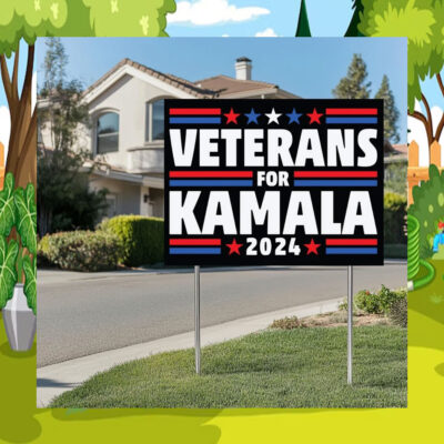 Official Veterans For Harris 2024 Yard Sign