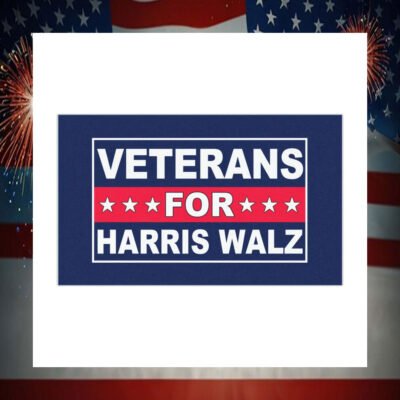 Official Veterans For Harris Walz Car Magnet