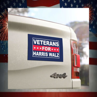 Official Veterans For Harris Walz Car Magnet
