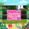 Pink Kamala Harris 2024 And Tim Yard Sign
