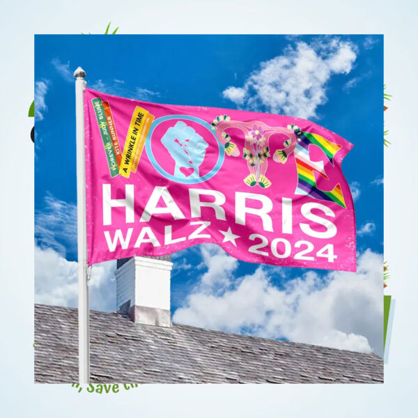 Pink Vote Harris Walz 2024 Flag