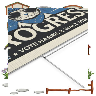 Purr For Progress Vote Harris & WAlz 2024 Yard Signs