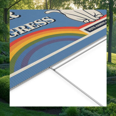 Purr For Progress Vote Harris & Walz 2024 Yard Sign