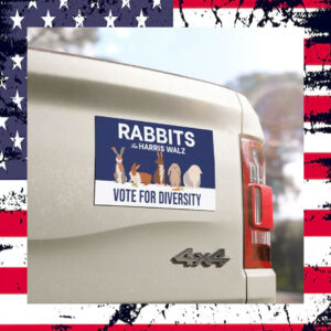 Rabbits For Harris Walz Vote For Diversity 2024 Car Magnets