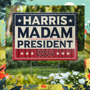 Retro Harris Madam President 2024 Yard Sign