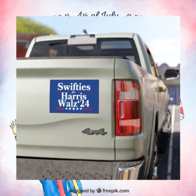 Swifties For Harris Walz 24 Car Magnet
