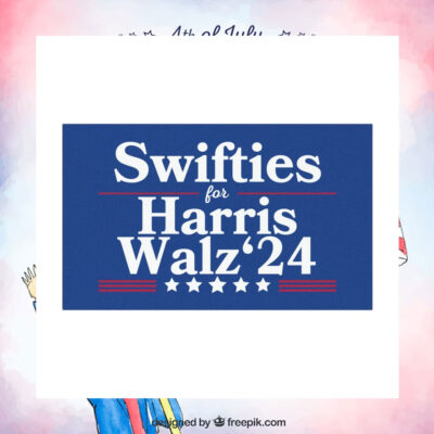 Swifties For Harris Walz 24 Car Magnet